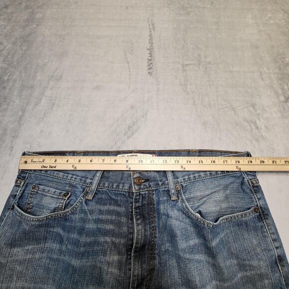 Levis 559 Jeans Mens 38x32 Blue Relaxed Straight Leg Distressed Denim Pants - Picture 8 of 10
